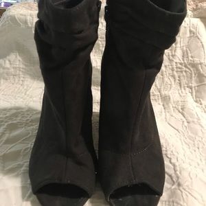 Brown sue ankle boots
